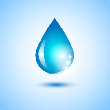 Açık arkaplanda şeffaf bir su damlası. 