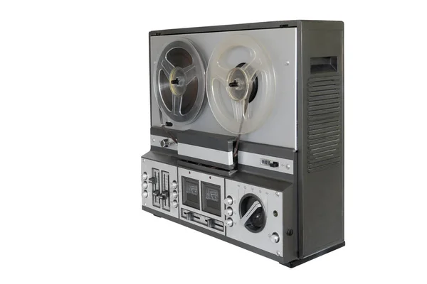 Analog Vintage Stereo Reel Tape Recorder Tape Recorder Reels Isolated — Stock Photo, Image