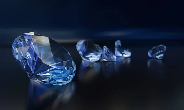 Cristallo Trasparente Brilla Uno Sfondo Scuro Una Pietra Preziosa Rendering — Foto Stock