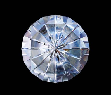 Farklı renklerde kristal parlatıcılar, siyah arkaplandaki çok renkli elmas gibi. 3d oluşturma.