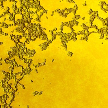 Kabuğunun pürüzü ve dokusuyla altın metal yüzey. Tasarım için arkaplan.