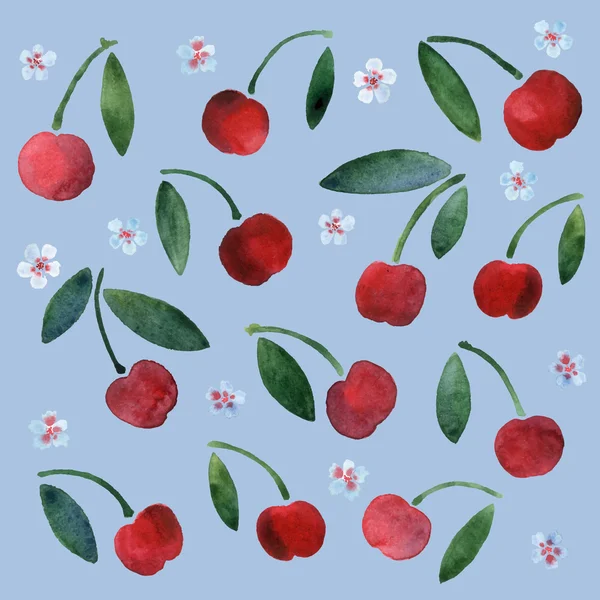 Akvarel cherry — Stockový vektor