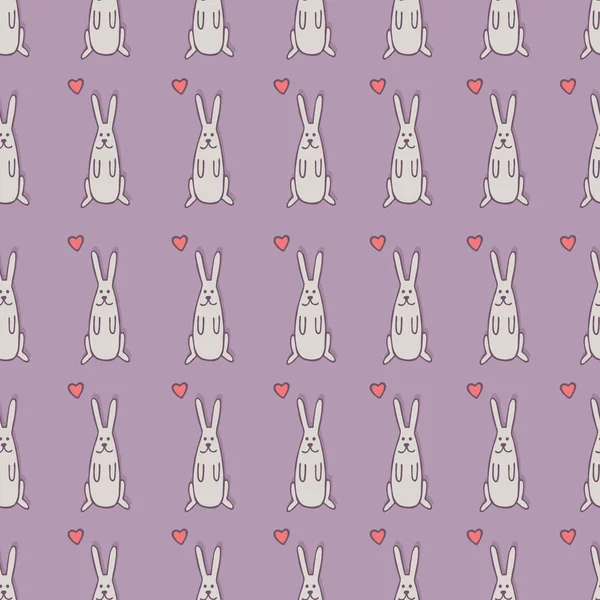 Liefde grijze konijn — Stockvector
