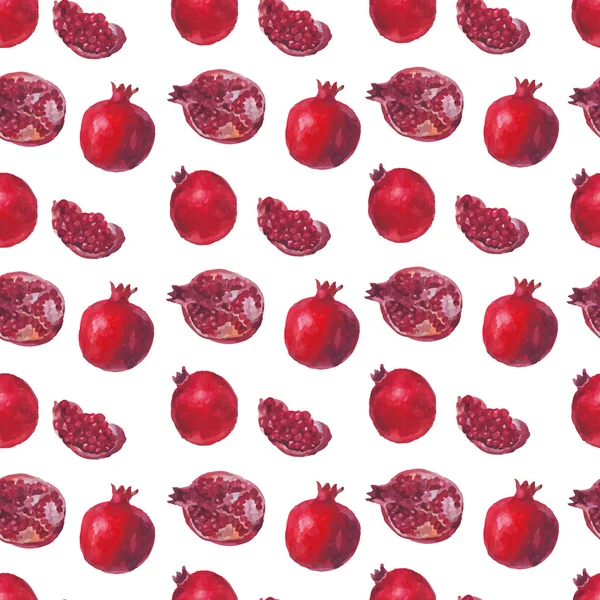 Frische Früchte Aquarell Granatapfel auf weißem Hintergrund — Stockvektor