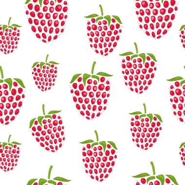 Pattern with raspberries of different size