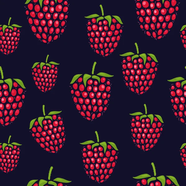 Pattern with raspberries of different size — Stockový vektor
