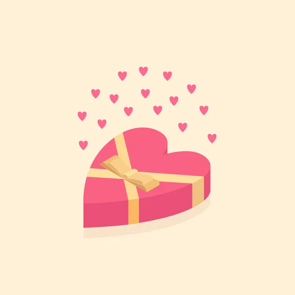 Red box for Valentine's Day — Stock Vector