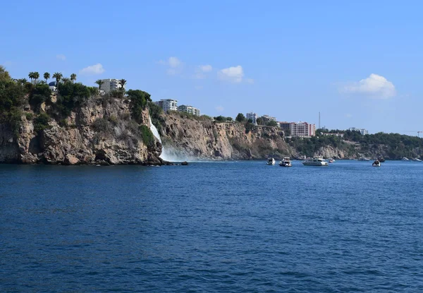 Wasserfall Duden Antalya Hintergrund Naturreisen Unterer Dudenwasserfall Lara Antalya Türkei — Stockfoto