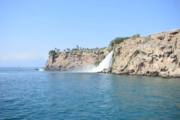 Cascata Duden Antalya Turchia Sfondo Viaggio Natura Costa Mediterranea — Foto Stock