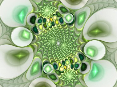 Fraktal arka plan soyut spiralleri. Güzel üretilmiş fraktal. Bilgisayarla oluşturulmuş görüntü. Albüm, poster ve kitapçık için çok güzel. Yaratıcı grafik tasarımı için fraktal dijital sanat.