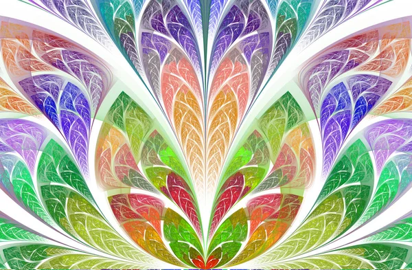 Veelkleurig Bloemenpatroon Glas Loodramen Stijl Symmetrisch Fractal Patroon Multicolor Mooie — Stockfoto