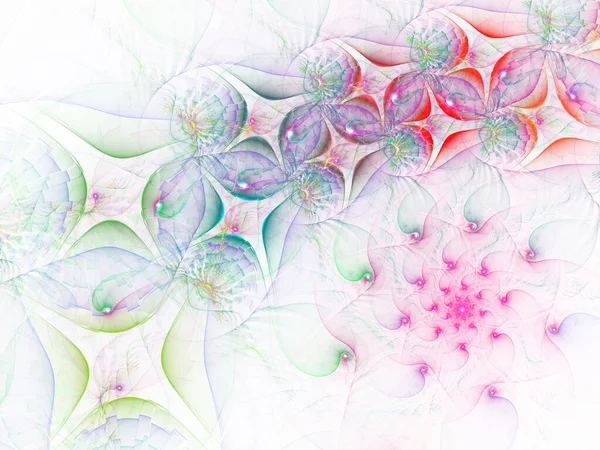 Mooie Fractal Bloemenkunst Computergegenereerde Graphics Abstract Florale Fractal Achtergrond Voor — Stockfoto