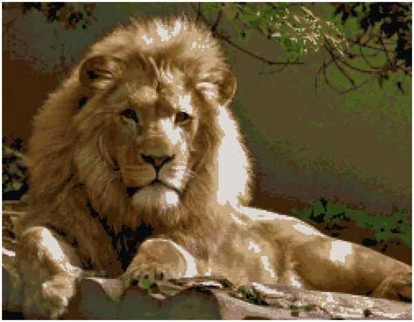 Retrato Enorme Leão Africano Macho Bonito Lindo Leão Poderoso Ilustração — Fotografia de Stock