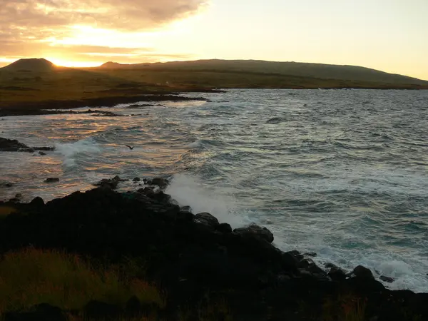 Isola di Pasqua paesaggio al tramonto — Foto Stock