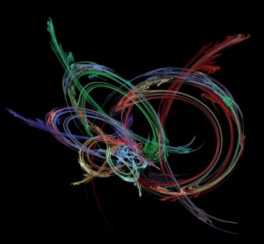 parlak neon disko ışınları fraktal bilgisayar tarafından oluşturulan çizimi