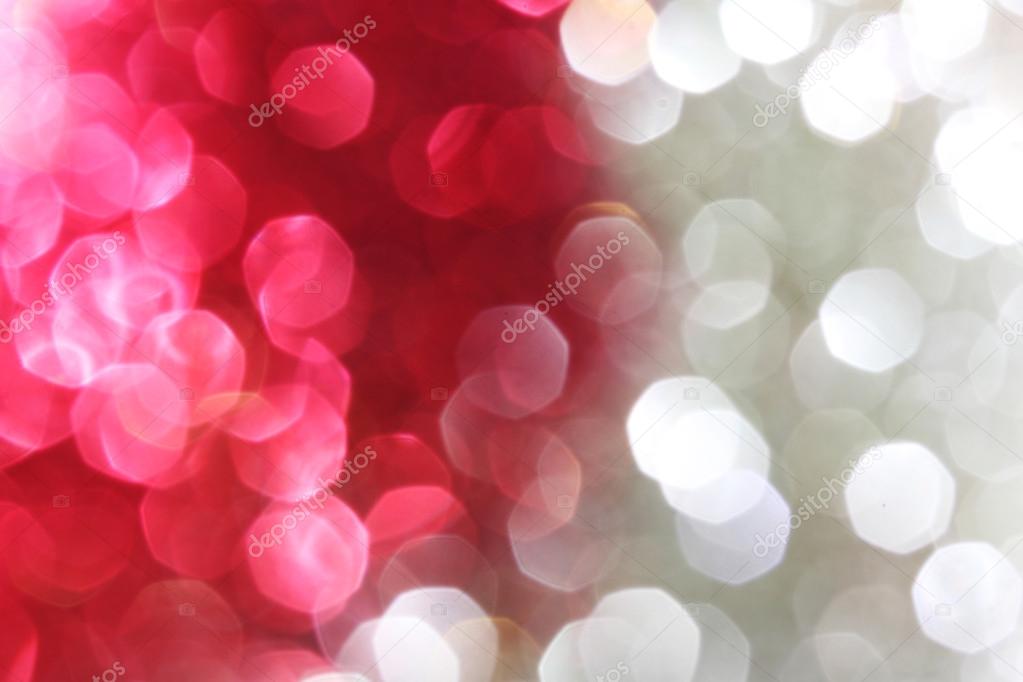 Red and silver sparkle background - Christmas soft lights background