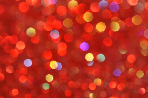 Vermelho, amarelo, turquesa, bokeh abstrato roxo - Natal perfeito e fundo dos namorados — Fotografia de Stock