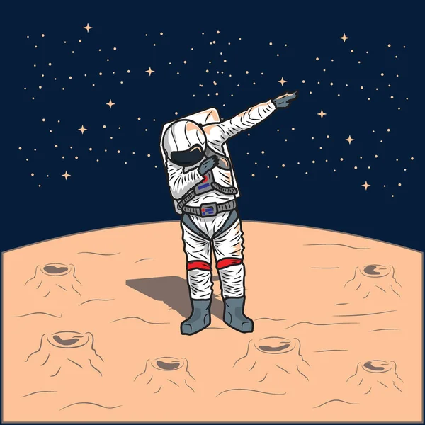 Astronotlar Ay 'da hafifçe kutlama yapıyorlar. Poster, duvar kâğıdı vs.
