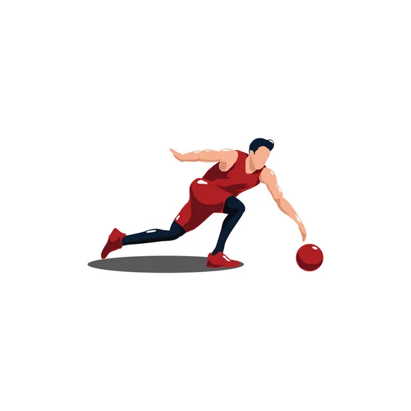 Homme Attrapant Balle Sur Jeu Basket Ball Illustrations Joueur Basket — Image vectorielle