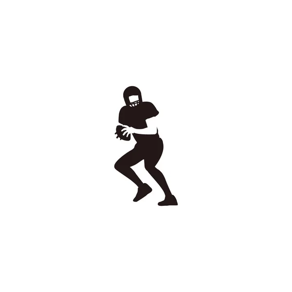Силуэт Мужчин Защищающих Мяч Игре Регби Футболист Защищающий Мяч Силуэт — стоковый вектор
