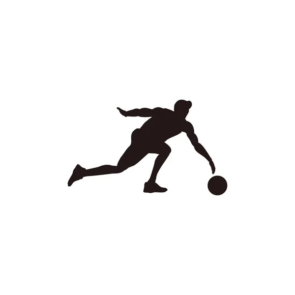 Silueta Del Hombre Captura Pelota Juego Pelota Canasta Ilustraciones Jugador — Vector de stock