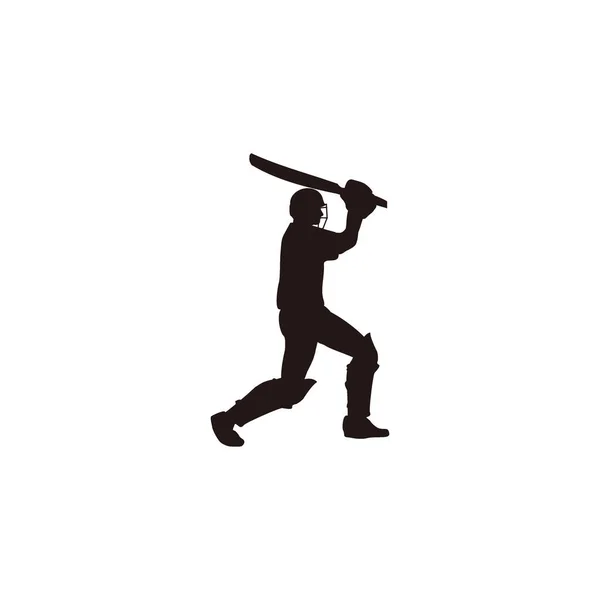 Cricket Athlete Hitting Ball Cricket Game Sport Man Cartoon Hitting — Stock Vector