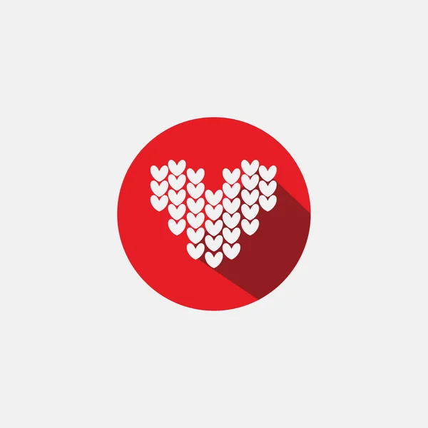 Bundle Bonito Ícone Coração Amor Conceito Logotipo Sinal Círculo Vermelho —  Vetores de Stock