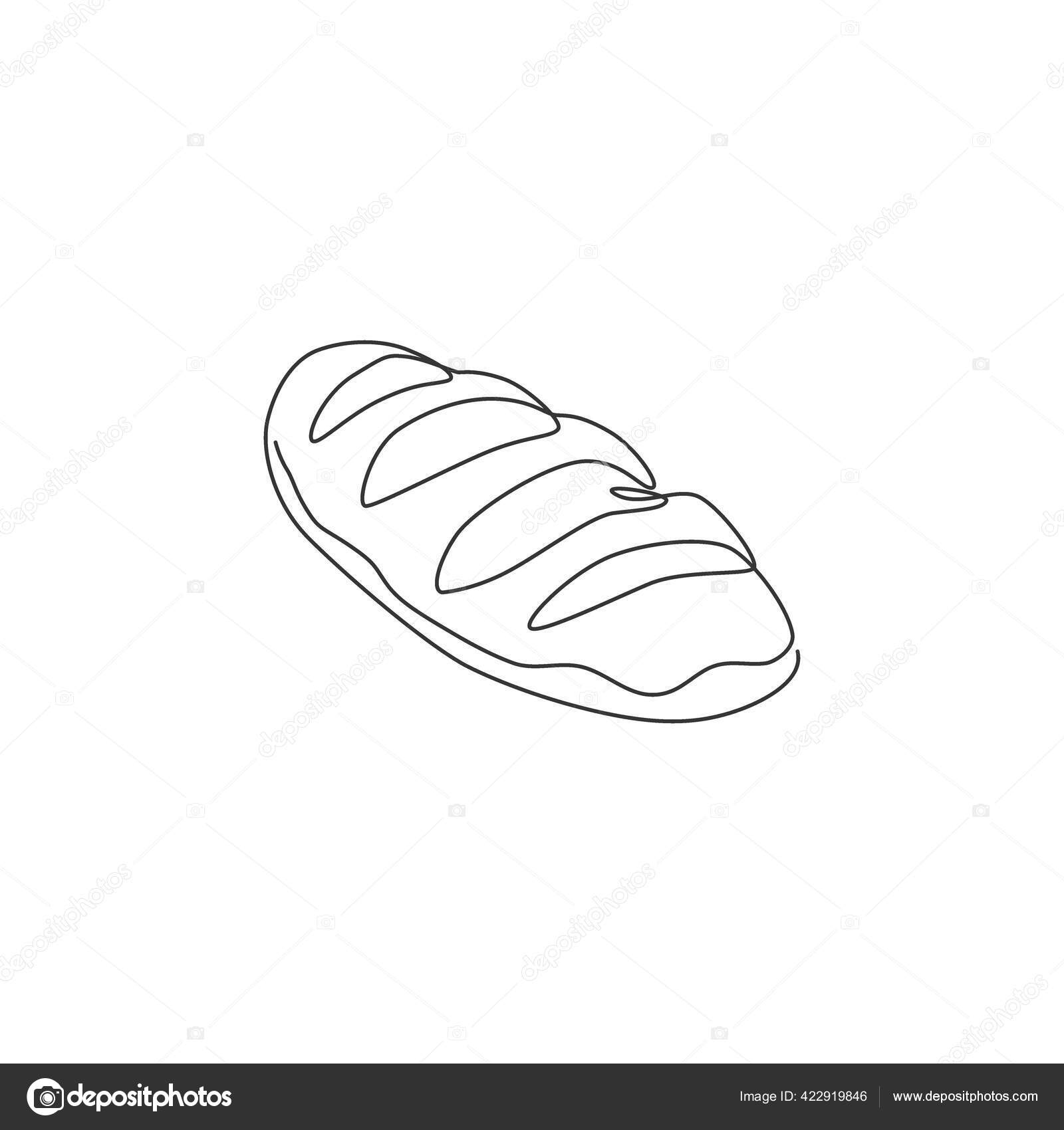 One Continuous Line Drawing Fresh Delicious French Long Thin Loaf Stock  Vector by ©SimpleLine 422919846