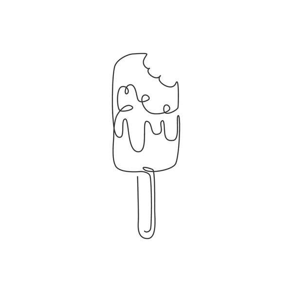 Ένα Συνεχές Σχέδιο Από Φρέσκα Νόστιμα Αμερικάνικα Popsicles Κατάστημα Λογότυπο — Διανυσματικό Αρχείο