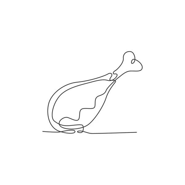 Dessin Simple Ligne Illustration Vectorielle Logo Magasin Poulet Frit Épicé — Image vectorielle