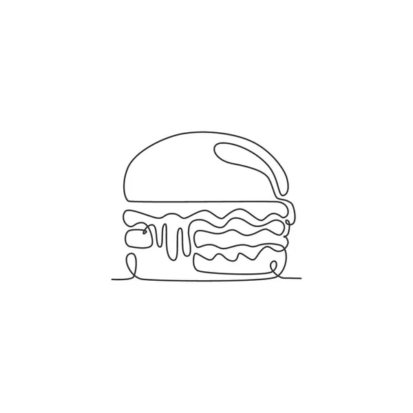 Desen Continuu Emblemei Proaspete Restaurantului American Burgeri Fast Food Carne — Vector de stoc