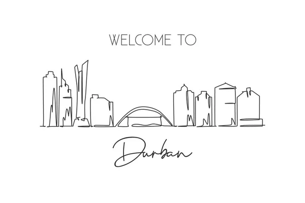 Seul Dessin Ville Durban Skyline Afrique Sud Mondial Historique Ville — Image vectorielle