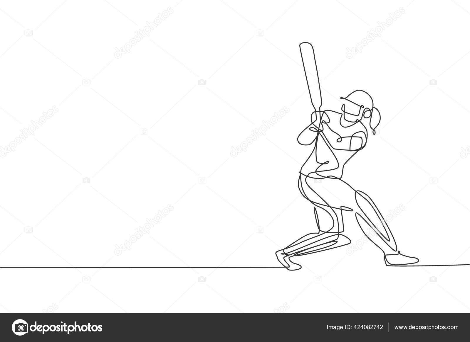 How To Draw A Cricket Player - YouTube