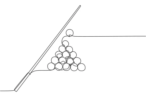 Einzelne Durchgehende Linie Zeichnung Von Dreieck Pyramidenkugeln Stapeln Sich Für — Stockvektor