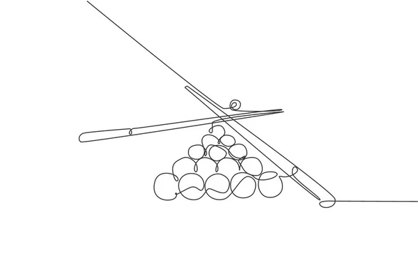 Eine Einzige Linie Zeichnung Von Dreieck Pyramidenkugeln Stapeln Sich Für — Stockvektor