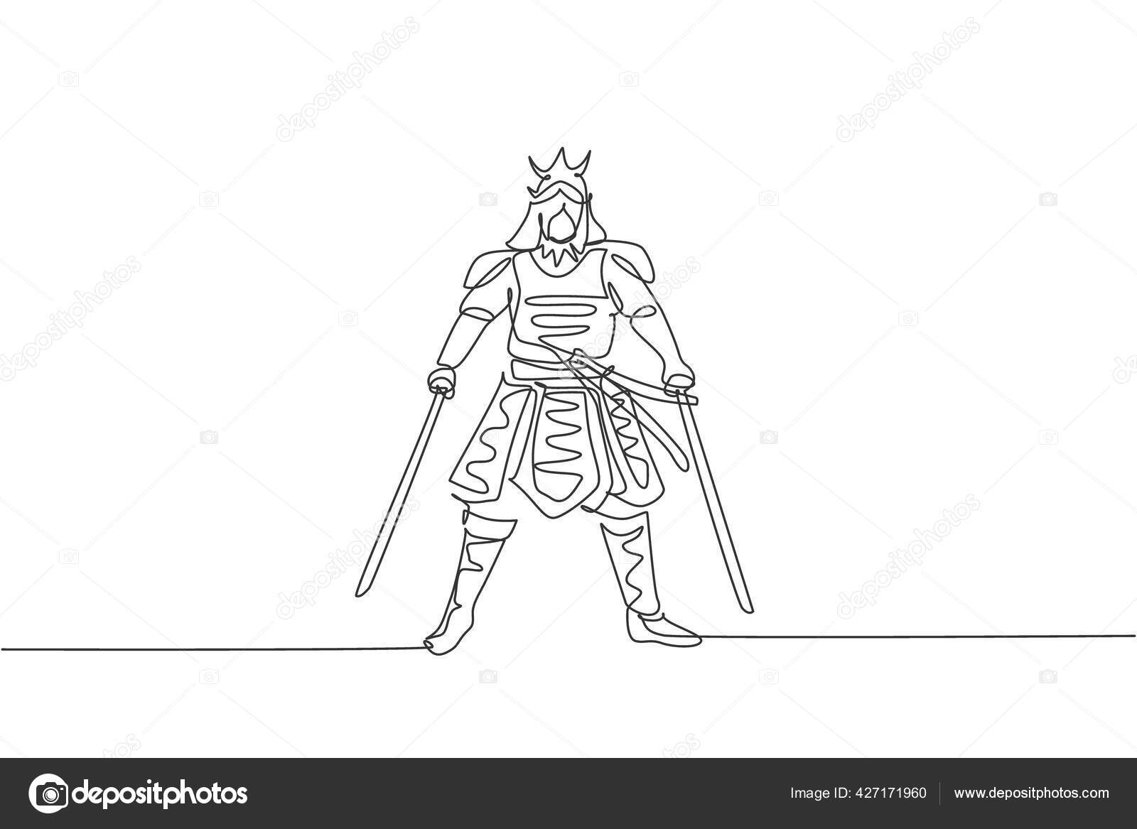 One Single Line Drawing Young Japanese Samurai Warrior Holding Katana Stock Vector Image By C Simpleline One Single Line Drawing Young Japanese Samurai Warrior Holding Katana Stock Vector Image By C Simpleline