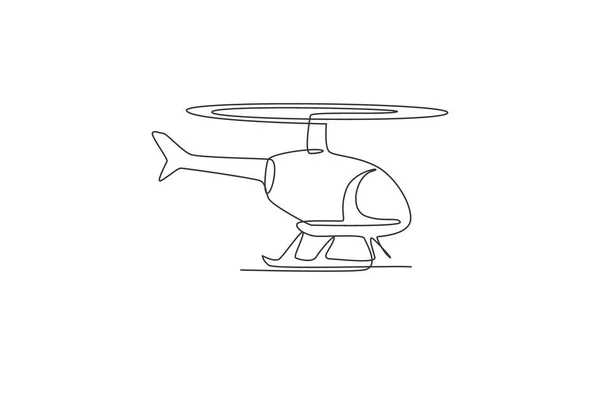 헬리콥터 일러스트 연속적 선그리기 디자인 그래픽 — 스톡 벡터