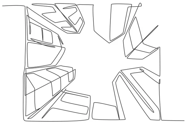 Desenho Linha Contínua Única Edifícios Escritórios Vista Baixa Para Céu —  Vetores de Stock