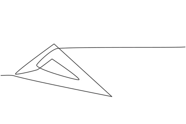 Dessin Ligne Continue Unique Règle Triangle Plastique Outil Mesure Pour — Image vectorielle