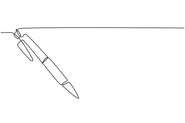 Dessin Simple Une Ligne Ballpoint Classique Icône Stylo Retour École — Image vectorielle