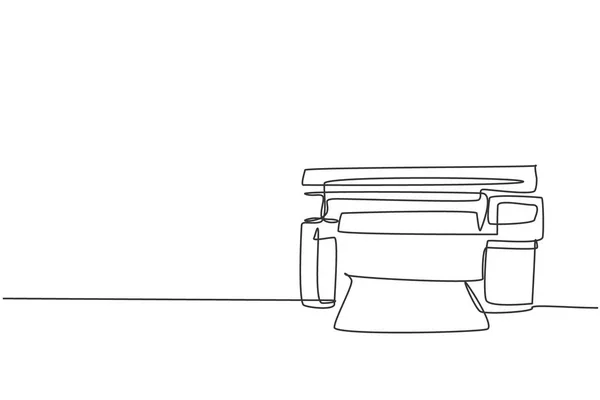 Seul Dessin Ligne Imprimante Laser Numérique Pour Entreprise Electricité Petit — Image vectorielle