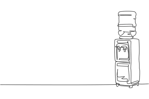 Una Línea Continua Dibujo Dispensador Agua Eléctrica Con Electrodomésticos Plástico — Vector de stock