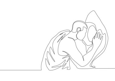 Müslümanların Kâbe binası, Mescidi Haram Suudi Arabistan 'da hajar tohumu ya da siyah taşı öptüğü bir çizgi. Müslüman kavramına tapınma tek çizgi çizim tasarım vektörü illüstrasyonuName