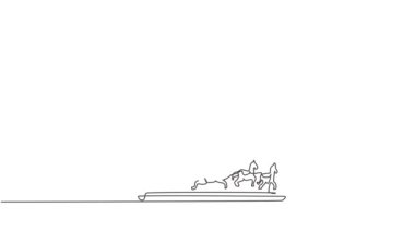 Sürekli tek bir çizginin animasyonu lunaparkta üzerinde bayrak olan büyük bir çadırın altında dönen bir atlı karınca çizer. Çocukların sevdiği bir eğlence. Tam uzunluktaki tek çizgi canlandırması.