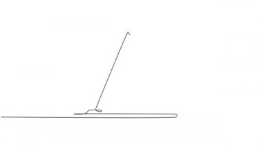 Tek bir çizginin kendi kendine çizimi lunaparkta sallanan birkaç kişi tarafından hareket ettirilen salıncak botunu çekiyor. Çocukların sevdiği oyun parkı. Devamlı çizgi çekme. Tam uzunluk canlandırması.