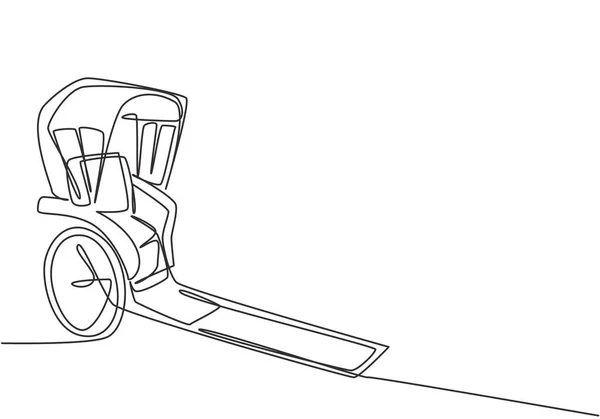 Dessin Continu Une Ligne Tiré Rickshaw Véhicules Qui Font Partie — Image vectorielle