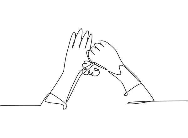 单行连续画12步 用肥皂和水揉搓拇指洗手 直到清洁 手指变得干净和卫生 单行绘图图形设计矢量插图 — 图库矢量图片