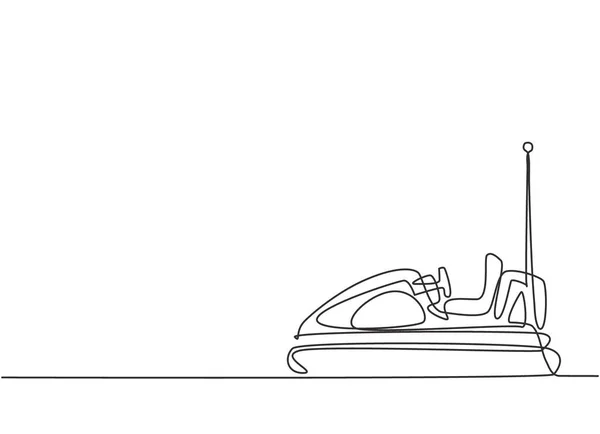 Ligne Simple Dessin Continu Voiture Dodgem Électrique Dans Arène Parc — Image vectorielle