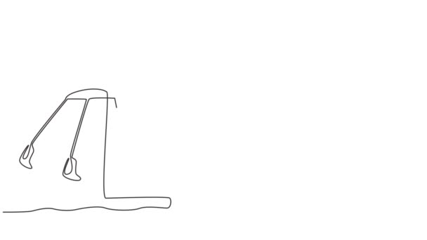 Анімований Самосвіжий Малюнок Безперервної Однієї Лінії Малює Хвильового Свінгера Парку — стокове відео