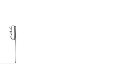 Tek bir çizginin kendi kendine çizimi, geri sayım süresini kullanarak geri sayım yapan bir trafik ışığını geri sayım kullanıcılarına kalan zaman ve yol süresini bildiren bir animasyon çekiyor. Devamlı çizgi çekme. Tam uzunluk canlandırması.